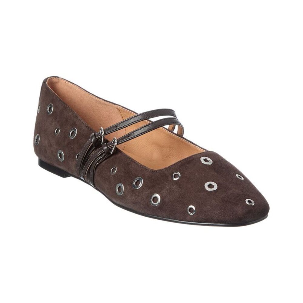 Madewell Greta Double Strap Suede Flat, Brown